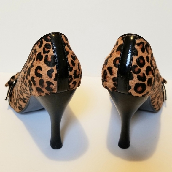 Naughty Monkey Animal Print Fur heels size 8 - Picture 9 of 10